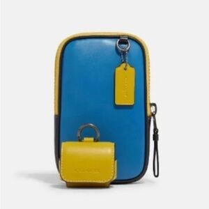 COACH MULTIFUNCTIONAL PHONE PACK IN COLOR BLOCK WITH EARBUD CASE